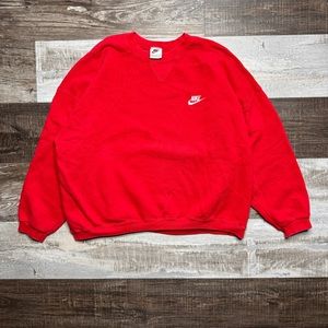 Vintage Nike Air Spell Out Swoosh Crewneck Sweatshirt 90s 2000s Red Medium